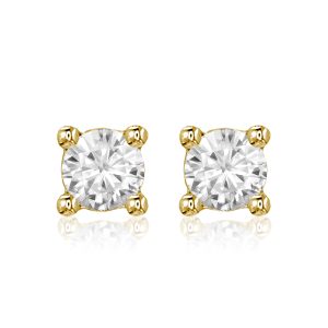4-Claw Screwback Studs, 3.00ct