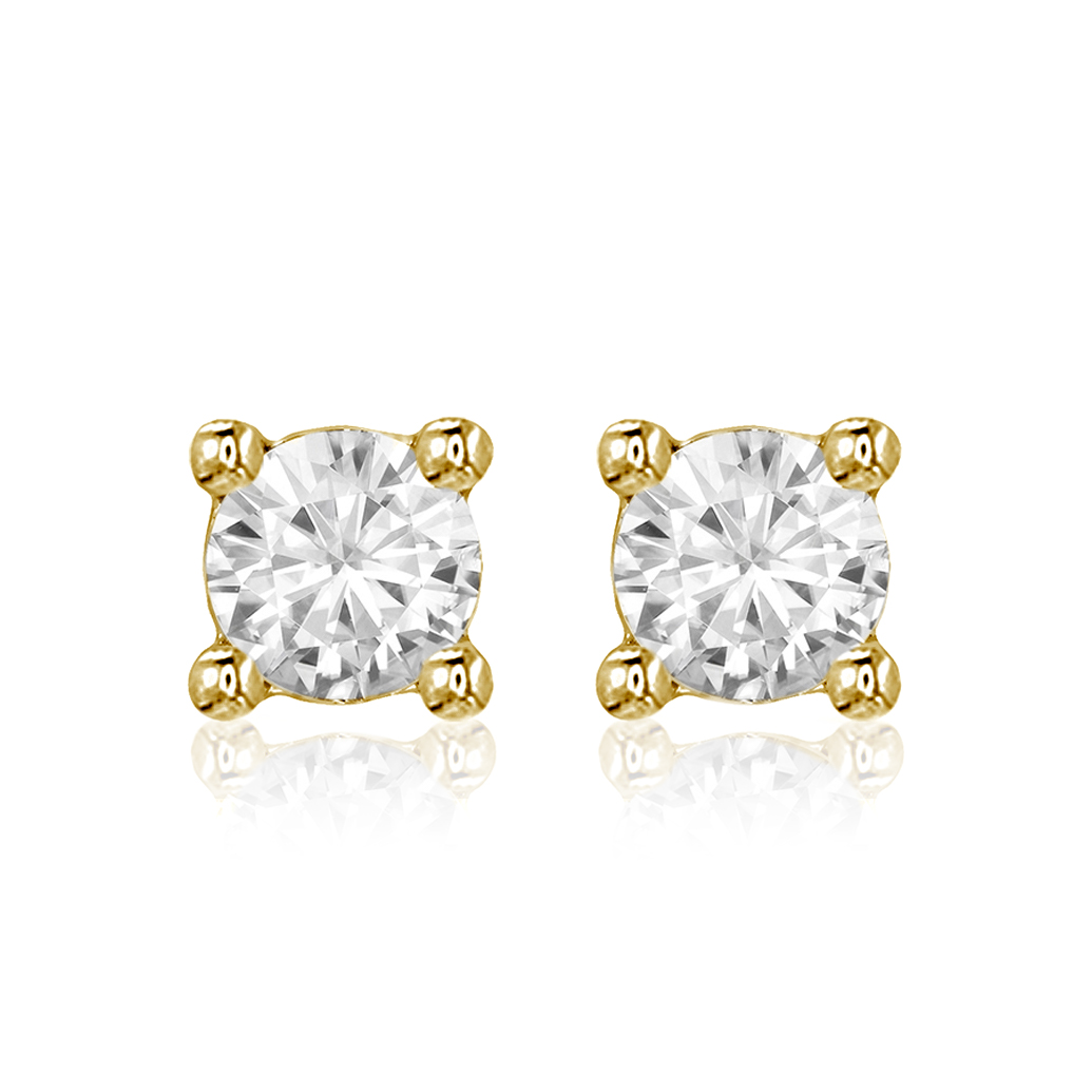 4-Claw Screwback Studs, 3.00ct