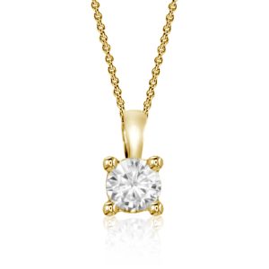 4-Claw Pendant with Curb Chain, 2.00ct