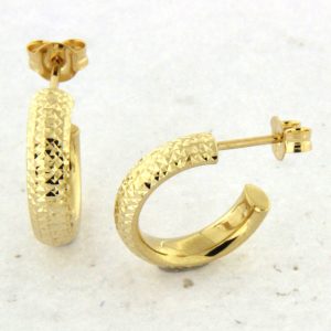 Textured Half Hoop Stud Earrings