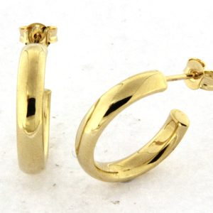 Polished Half Hoop Stud Earrings