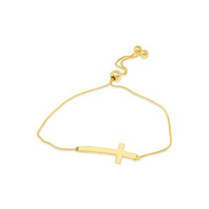 Adjustable Sideways Cross Bracelet