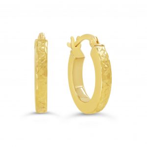 Diamond-Cut Hoop Earrings