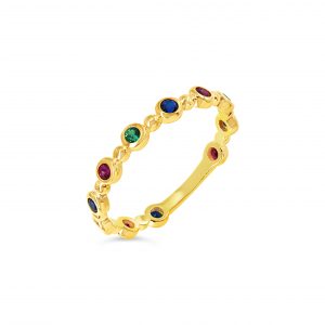 Bezel Set Multi Colour Ring