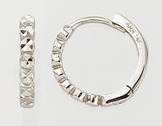 Diamond Cut Huggie Earrings - AR2406E-01W