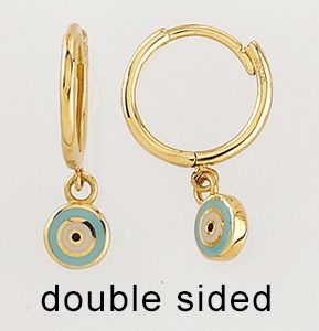 Evil Eye Dangle Huggie Earrings