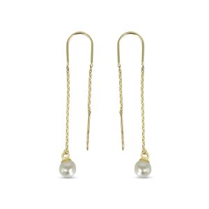 Pull-Through Fresh Water Pearl Earrings