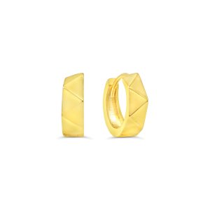 Polished Zig-Zag Huggie Earrings