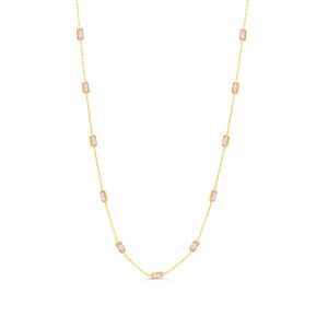Multi Pink CZ Station Necklace