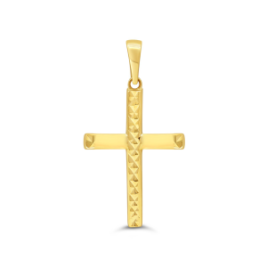 Textured & Polished Cross Pendant