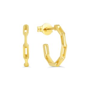 Chain Stud Hoop Earrings
