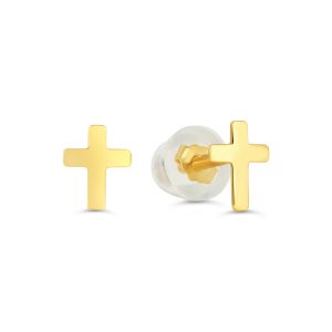 Cross Screwback Stud Earrings