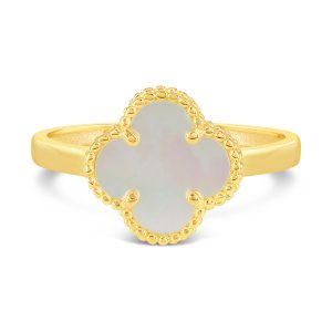 MOP Clover Ring, Medium