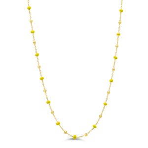 Beaded Enamel Necklace, Lime