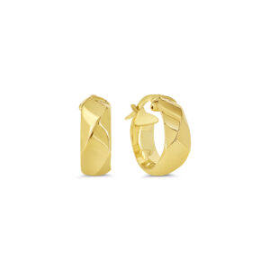 Hollow Faceted Hoop Earrings