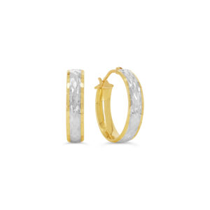 2-Tone Diamond-Cut Hoops