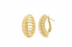 Ribbed Omega Back Earrings
