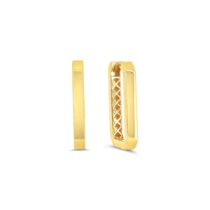 Rectangular Huggie Earrings, Small