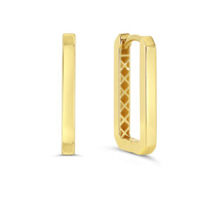 Rectangular Huggie Earrings, Large
