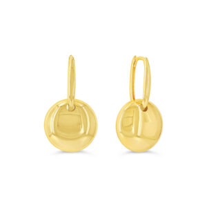 Dangling Circle Huggie Earrings