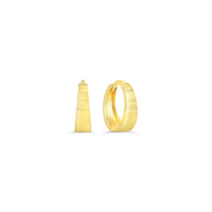 Polished Tapered Huggie Earrings, Small