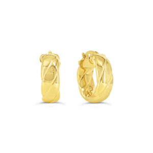 Quilted Hoop Earrings, Small