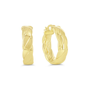 Quilted Hoop Earrings, Large