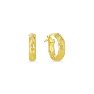 Diamond Cut Hoop Earrings, Small