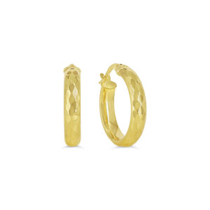 Diamond Cut Hoop Earrings, Medium