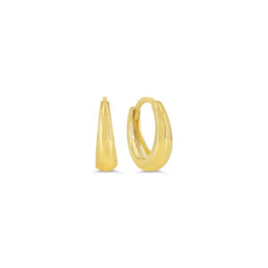 Round Tapered Huggie Earrings, Small