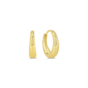 Round Tapered Huggie Earrings, Large