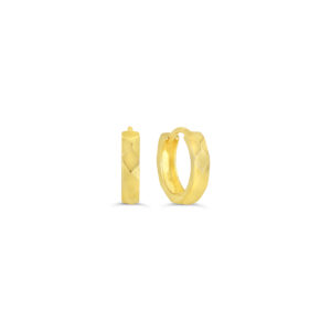 Diamond Cut Huggie Earrings, Small