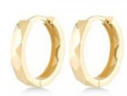 Diamond Cut Huggie Earrings, Large