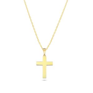 Plain Flat Cross, Cable Chain