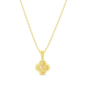 Illusion Clover Pendant, Cable Chain