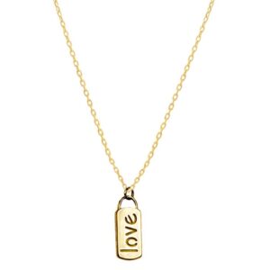 Love Tag Charm, Cable Chain