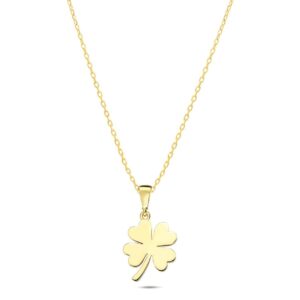 Lucky Clover Pendant, Cable Chain