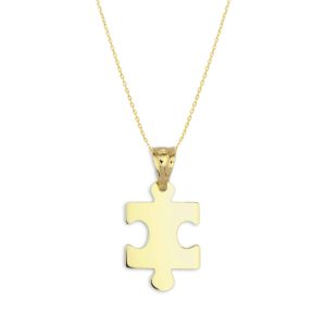 Puzzle Piece Pendant, Cable Chain