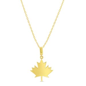 Autumn Maple Pendant, Cable Chain