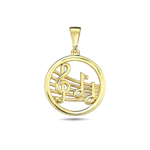 Circle Musical Note Pendant
