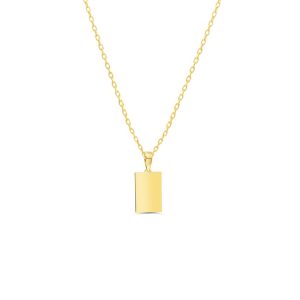 Dog Tag Engravable Pendant, Cable Chain