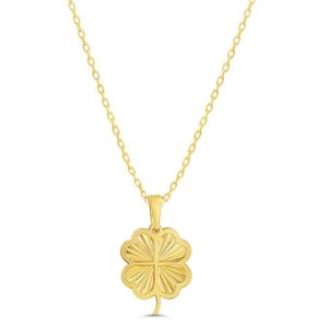 Lucky Clover Pendant, Cable Chain