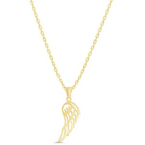 Angel Wing Pendant, Cable Chain