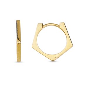 Hexagon Huggie Earrings