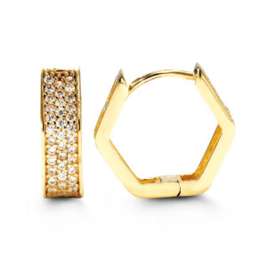 Hexagon Huggie Earrings