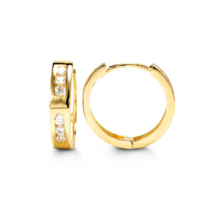 Channel Set  Huggie Earrings