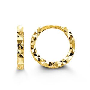 Diamond Cut Huggie Earrings