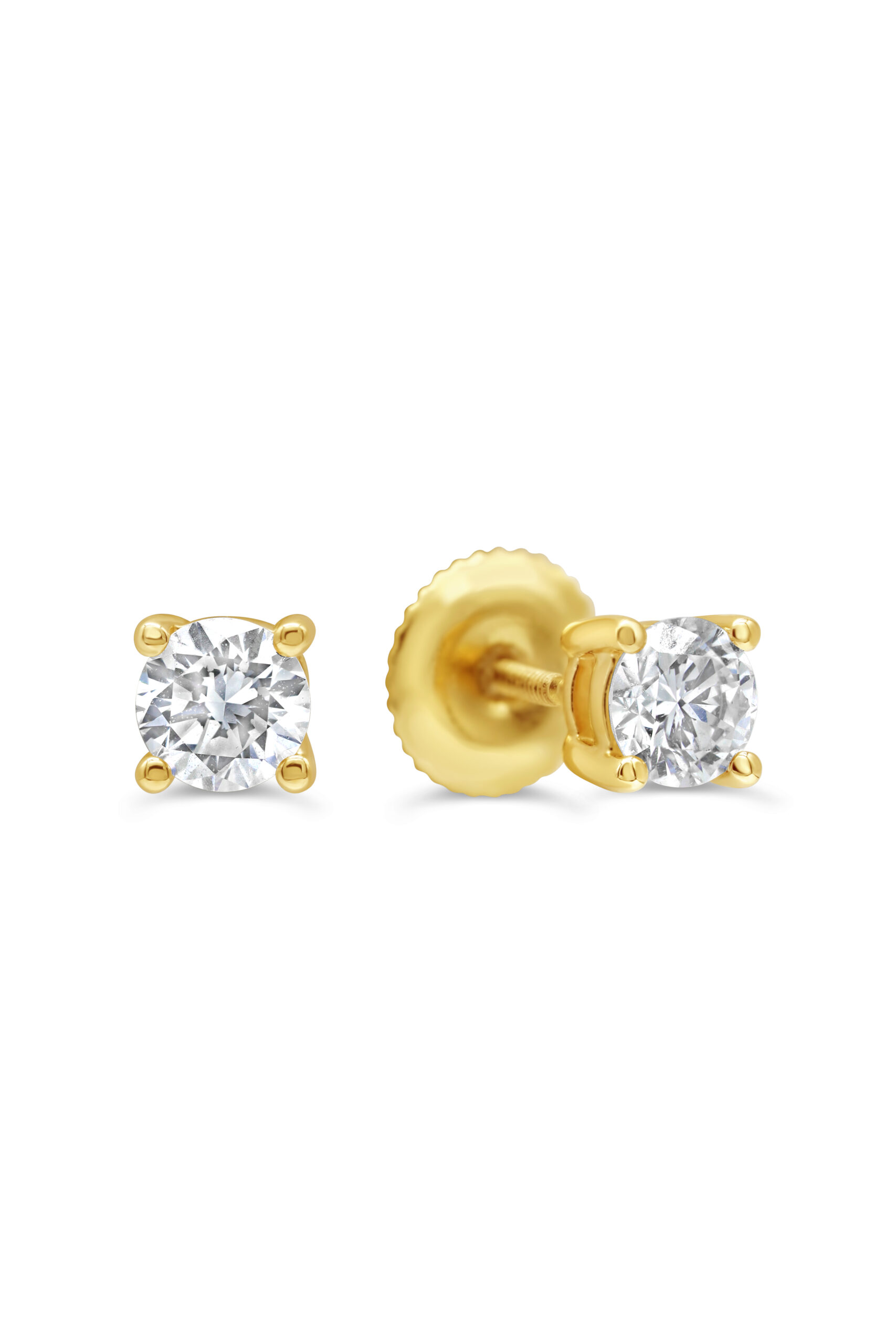 4-Claw Screwback Studs, 2.00ct