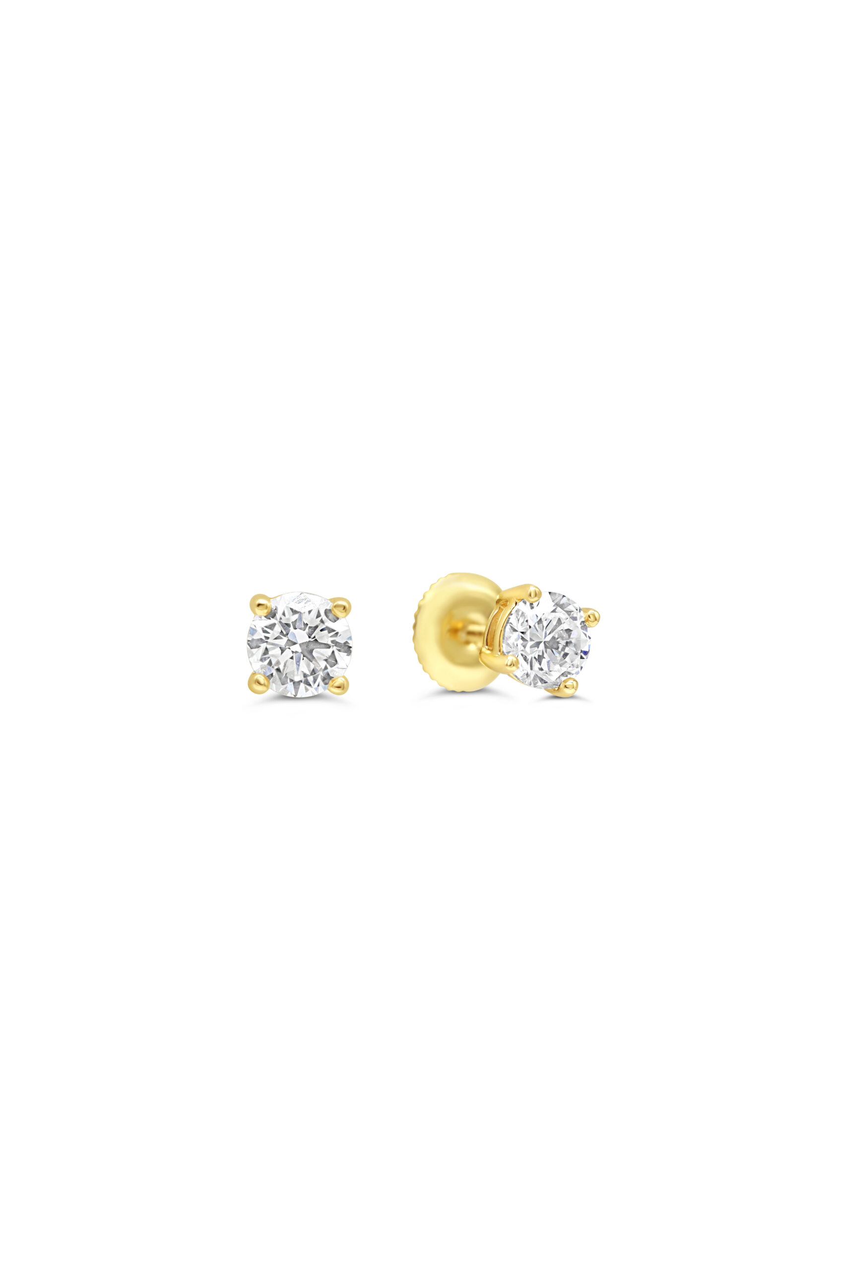 4-Claw Screwback Studs, .70ct