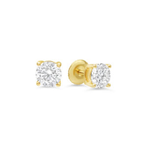 4-Claw Screwback Studs, 1.00ct